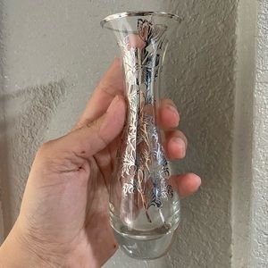 Sterling Silver on Crystal Poppy Floral Bud Vase